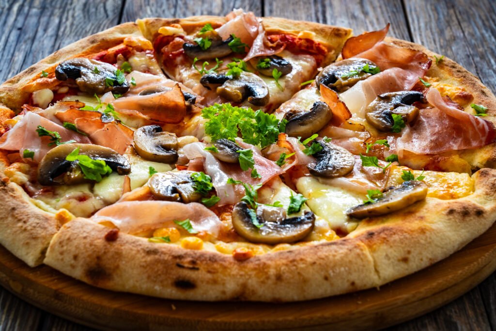 Sicilian Slice, thick focaccia-style crust with robust tomato and heavy mozzarella